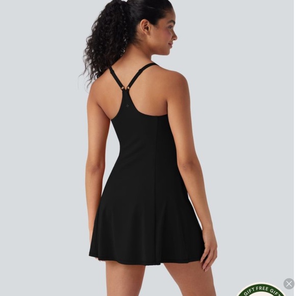 HALARA SOFTLYZERO AIRY NWT BACKLESS BACK 2 IN 1 ACTIVITY FLARE DRESS SIZE MED - Picture 3 of 12